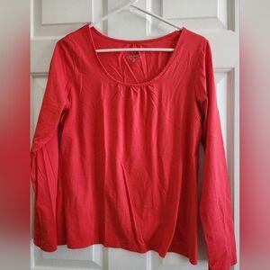LL Bean Red Long Sleeve Top
